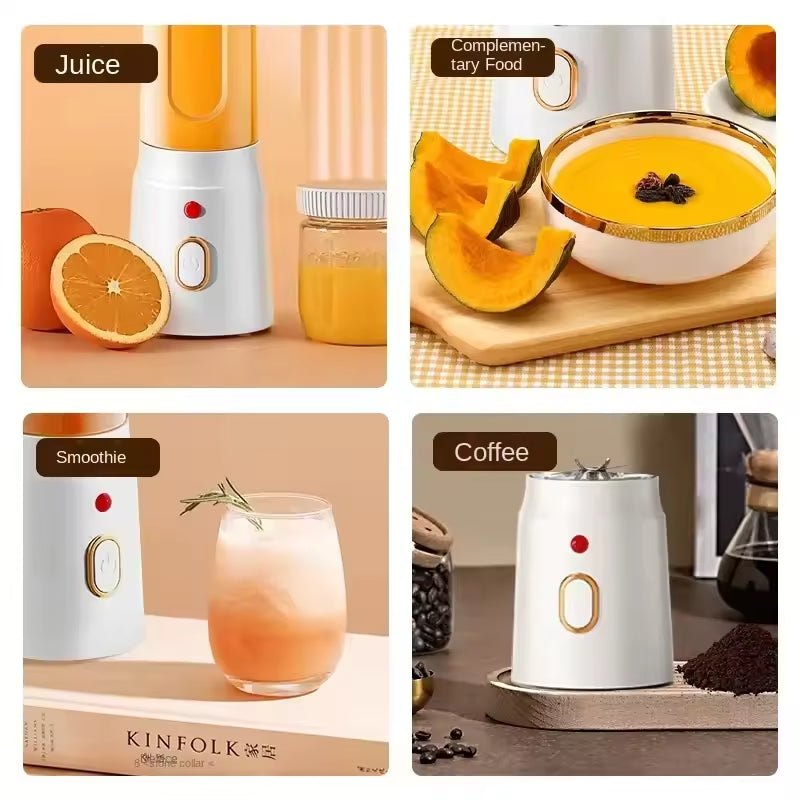 Portable USB Rechargeable Fruit Juicer – 500ml Mini Smoothie Mixer