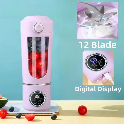 Portable Juice Maker Blender 700ML – 12-Blade Fast Mixing